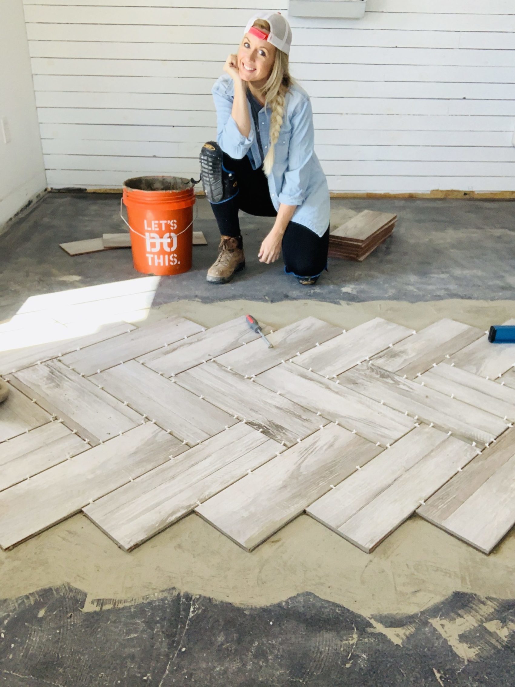 Diy Herringbone Tile Flooring, How To Install Herringbone Floor Tile