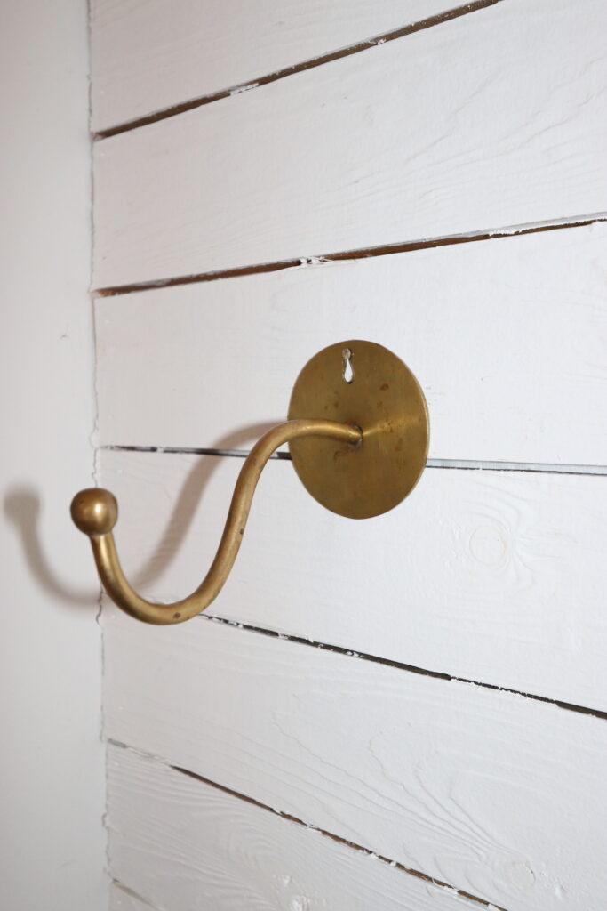 thrifted brass coat hooks