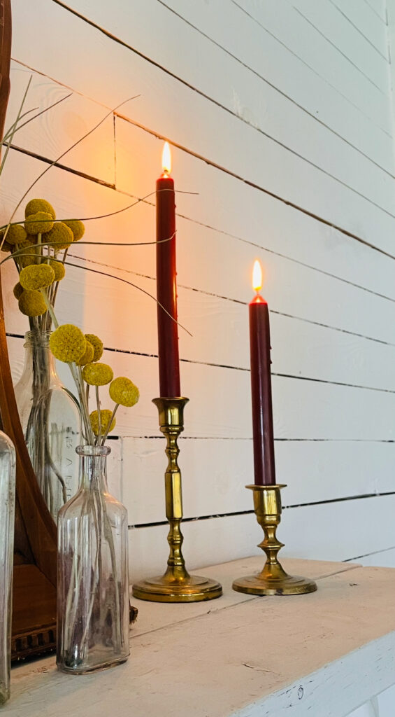 thrifted brass candlesticks