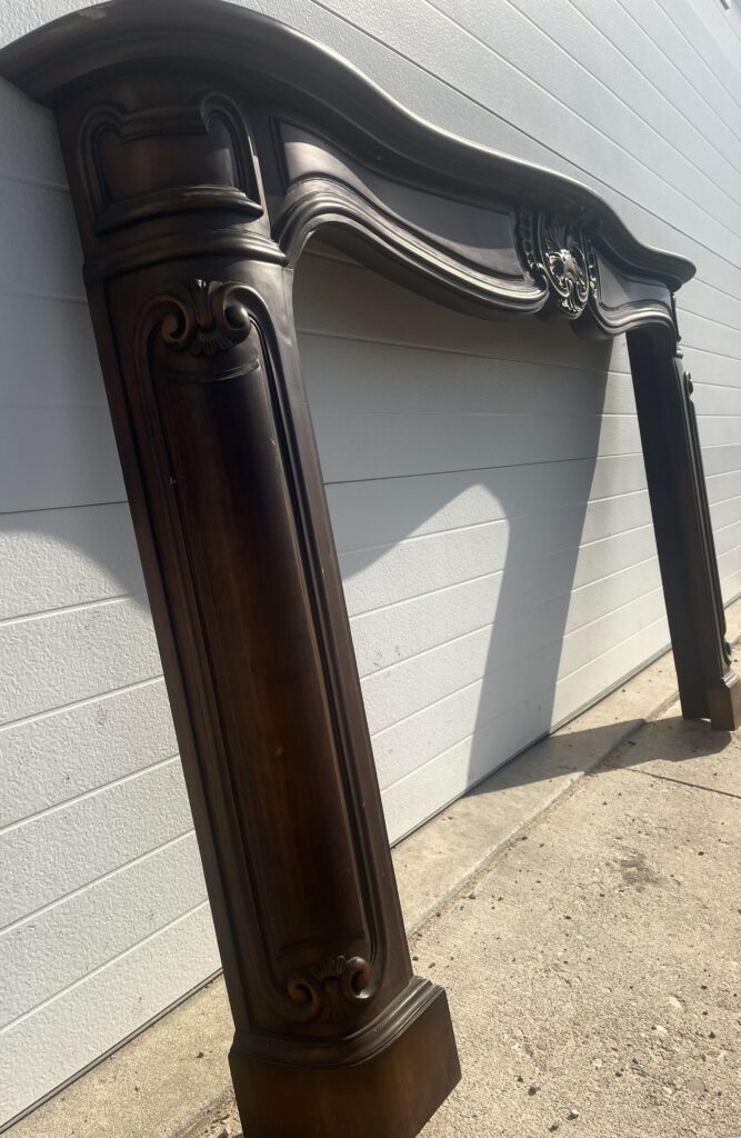 Thrift Shopping Tips and New Found Treasures wood mantel